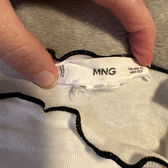 MNG Lettuce Edge T-Shirt White XS - Picture 4 of 5